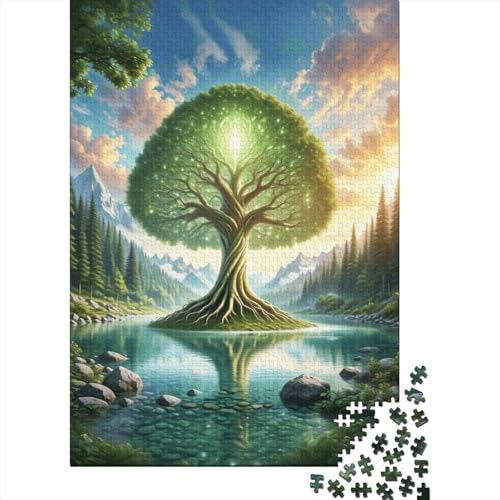 1000 Teile Baum Puzzle Für Erwachsene Und Kinder Holzpuzzle Familien Spiel Baum des Lebens Berge Puzzle Wohndekoration Geschenk Zu Weihnachten 1000pcs (75x50cm) von EMYXPAQM