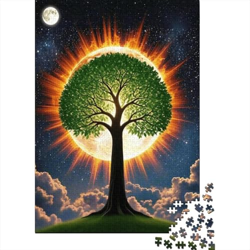 1000 Teile Baum des Lebens Puzzle Für Erwachsene Und Kinder Holzpuzzle Familien Spiel Sonne Baum des Lebens Puzzle Wohndekoration Geschenk Für Erwachsene 1000pcs (75x50cm) von EMYXPAQM