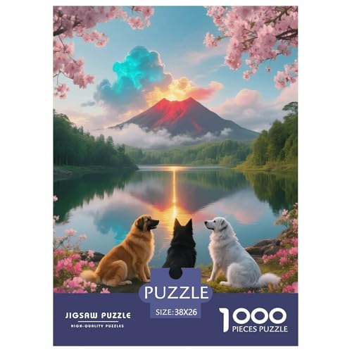 1000 Teile Belgischer Schäferhund Puzzle – Für Erwachsene, Familienspaß & Lernspielzeug, DREI Hunde Puzzle, Wohnkultur, Geschenk Für Erwachsene 38x26cm/1000pcs von EMYXPAQM
