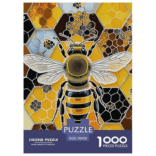 1000 Teile Biene Puzzle Für Erwachsene Und Kinder Herausforderung Spiel Bienenstock Puzzle Aus Karton Wohndekoration Geschenkideen 70x50cm/1000pcs von EMYXPAQM