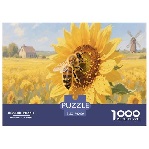 1000 Teile Biene Puzzle Für Erwachsene Und Kinder Pädagogisches Spiel Puzzle Aus Karton Wohndekoration Geschenk Für Erwachsene 70x50cm/1000pcs von EMYXPAQM