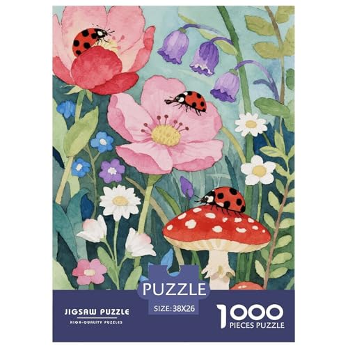 1000 Teile Bienetle Puzzle Für Erwachsene Und Kinder Geschicklichkeitsspiel Käfer Verschiedene Blumen Puzzle Aus Karton Wohndekoration Geschenkideen 38x26cm/1000pcs von EMYXPAQM
