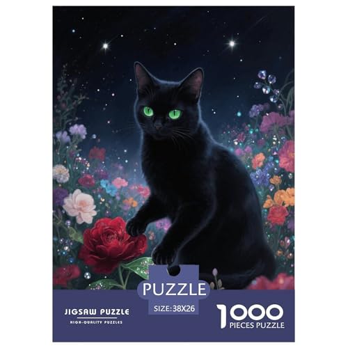 1000 Teile Black Katze Puzzle Für Erwachsene Und Kinder Geschicklichkeitsspiel Black Katzenblumen Puzzle Aus Karton Wohndekoration Geschenk Für Kinder 38x26cm/1000pcs 1000 Teile Black Katze Puzzle Für Erwachsene Und Kinder Geschicklichkeitsspiel Black Katzenblumen Puzzle Aus Karton Wohndekoration Geschenk Für Kinder 38x26cm/1000pcs von EMYXPAQM