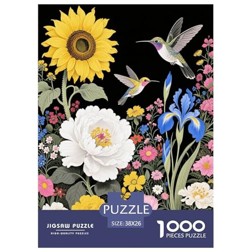 1000 Teile Blumen Puzzle Für Erwachsene Und Kinder Geschicklichkeitsspiel Blumen Kolibri Puzzle Aus Karton Wohndekoration Geschenk Zu Weihnachten 38x26cm/1000pcs von EMYXPAQM