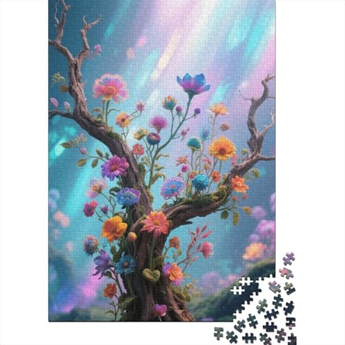 1000 Teile Blumen Puzzle Für Erwachsene Und Kinder Holzpuzzle Familien Spiel Bunte Fantasieblumen Puzzle Wohndekoration Geschenkideen 1000pcs (75x50cm) von EMYXPAQM