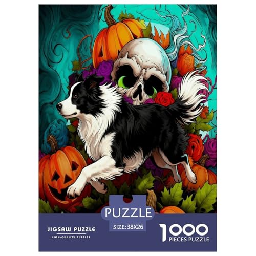 1000 Teile Border Collie Kürbis Puzzle – Für Erwachsene, Herausforderndes Knobelspiel, Halloween Puzzles, Wohnkultur, Geschenk Für Kinder 38x26cm/1000pcs 1000 Teile Border Collie Kürbis Puzzle – Für Erwachsene, Herausforderndes Knobelspiel, Halloween Puzzles, Wohnkultur, Geschenk Für Kinder 38x26cm/1000pcs von EMYXPAQM