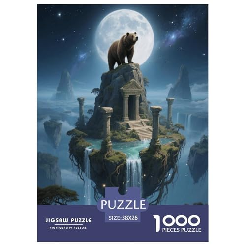 1000 Teile Braunbär Puzzle Für Jugendliche Und Erwachsene Puzzlespiel Kreativspiel Bär Schwebinsel Puzzle Aus Karton Wohndekoration Geschenk Zum Geburtstag 38x26cm/1000pcs von EMYXPAQM