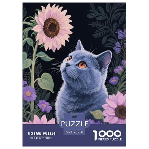 1000 Teile Britisch Kurzhaar Puzzle Für Jugendliche Und Erwachsene Schwieriges Spiel Britisch Kurzhaar Sonnenblume Puzzle Aus Karton Wohndekoration Geschenk Zu Weihnachten 70x50cm/1000pcs 1000 Teile Britisch Kurzhaar Puzzle Für Jugendliche Und Erwachsene Schwieriges Spiel Britisch Kurzhaar Sonnenblume Puzzle Aus Karton Wohndekoration Geschenk Zu Weihnachten 70x50cm/1000pcs von EMYXPAQM