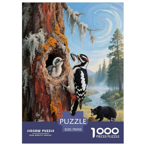 1000 Teile Buntspecht Puzzle – Für Erwachsene, Anspruchsvolles Spiel, Füttern ihrer Jungen Puzzles, Wohnkultur, Geschenkideen 70x50cm/1000pcs 1000 Teile Buntspecht Puzzle – Für Erwachsene, Anspruchsvolles Spiel, Füttern ihrer Jungen Puzzles, Wohnkultur, Geschenkideen 70x50cm/1000pcs von EMYXPAQM