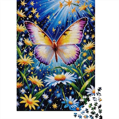 1000 Teile ButterFliege Puzzle Für Erwachsene Und Kinder Holzpuzzle Familien Spiel Schmetterling Chrysantheme Puzzles Wohndekoration Geschenkideen 1000pcs (75x50cm) von EMYXPAQM
