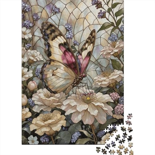 1000 Teile ButterFliege Puzzle Für Erwachsene Und Kinder Holzpuzzle Puzzlespiel Kreativspiel Schmetterling Blumen Puzzles Wohndekoration Geschenkideen 1000pcs (75x50cm) von EMYXPAQM