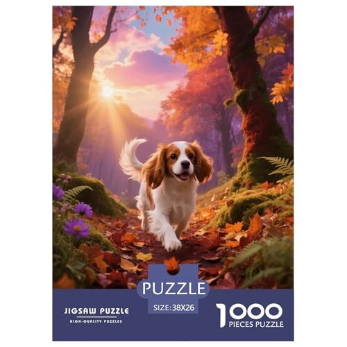 1000 Teile Cavalier King Charles Spaniel Puzzle – Für Erwachsene, Familienspaß & Lernspielzeug, Hund Wald Puzzle, Wohnkultur, Geschenkideen 38x26cm/1000pcs von EMYXPAQM