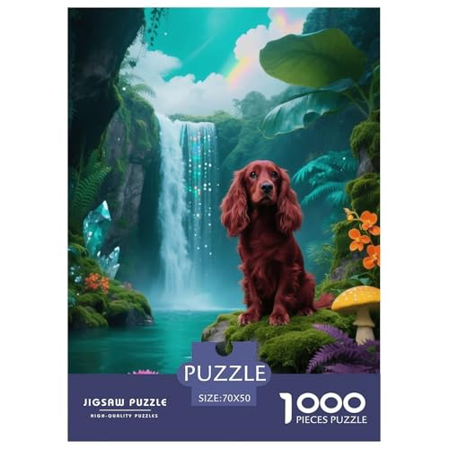 1000 Teile Cavalier King Charles Spaniel Puzzle – Für Erwachsene, Familienspaß & Lernspielzeug, Hund Wasserfall Puzzles, Wohnkultur, Geschenk Für Kinder 70x50cm/1000pcs von EMYXPAQM
