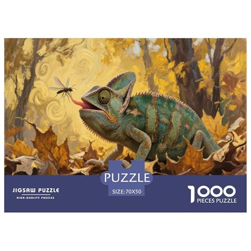1000 Teile Chamäleon Puzzle Für Erwachsene Und Kinder Familien Spiel Puzzles Aus Karton Wohndekoration Unique Gift 70x50cm/1000pcs von EMYXPAQM