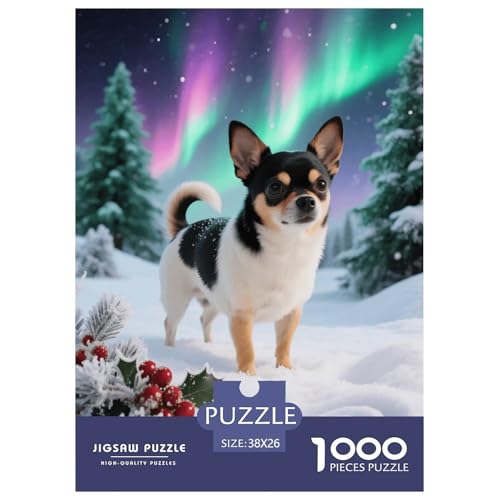 1000 Teile Chihuahua Puzzle – Für Erwachsene, Familienfreundlicher Denkspaß, Aurora Schneefeld Puzzle, Dekoration, Geschenk Für Kinder 38x26cm/1000pcs von EMYXPAQM