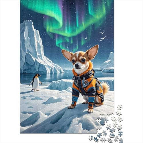 1000 Teile Chihuahua Puzzle Für Erwachsene Und Kinder Holzpuzzle Familien Spiel Chihuahua Pinguin Puzzle Wohndekoration Geschenk Zum Geburtstag 1000pcs (75x50cm) von EMYXPAQM