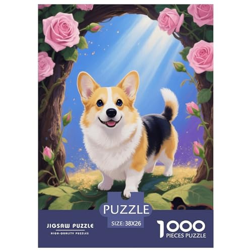 1000 Teile Corgi Puzzle – Für Erwachsene, Herausforderndes Knobelspiel, Rosenbogen Puzzle, Wohnkultur, Geschenk Für Kinder 38x26cm/1000pcs von EMYXPAQM