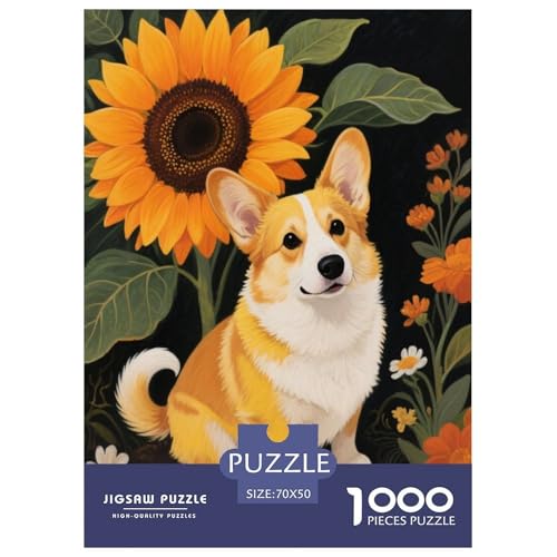 1000 Teile Corgi Puzzle Für Jugendliche Und Erwachsene Schwieriges Spiel Corgi Sonnenblume Puzzles Aus Karton Wohndekoration Geschenk Zum Geburtstag 70x50cm/1000pcs 1000 Teile Corgi Puzzle Für Jugendliche Und Erwachsene Schwieriges Spiel Corgi Sonnenblume Puzzles Aus Karton Wohndekoration Geschenk Zum Geburtstag 70x50cm/1000pcs von EMYXPAQM