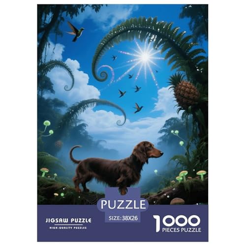 1000 Teile Dackel Puzzle – Für Erwachsene, Familienspaß & Lernspielzeug, Hund Farn Puzzles, Dekoration, Geschenk Für Kinder 38x26cm/1000pcs von EMYXPAQM