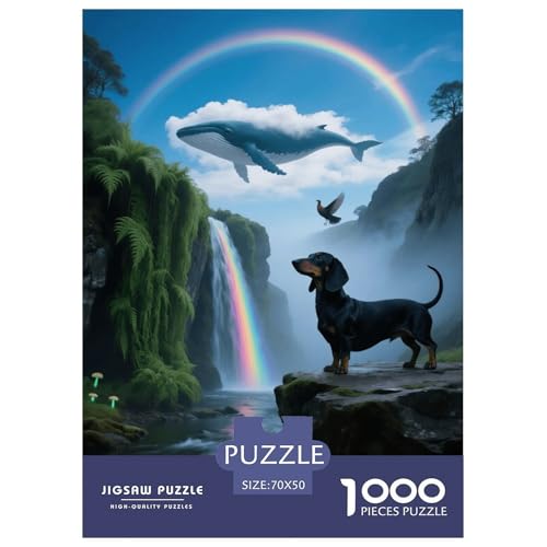 1000 Teile Dackel Puzzle – Für Erwachsene, Familienspaß & Lernspielzeug, Hund Wal Puzzles, Wohnkultur, Geschenk Für Kinder 70x50cm/1000pcs von EMYXPAQM