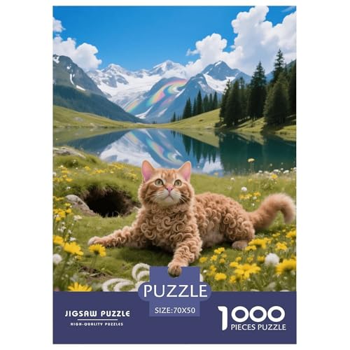 1000 Teile Devon Rex Puzzle Für Jugendliche Und Erwachsene Schwieriges Spiel Katze Berge See Puzzle Aus Karton Wohndekoration Einzigartiges Geschenk 70x50cm/1000pcs von EMYXPAQM