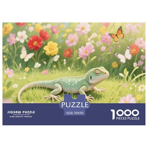 1000 Teile Echse Puzzle Für Erwachsene Und Kinder Familien Spiel Puzzles Aus Karton Wohndekoration Geschenk Für Erwachsene 70x50cm/1000pcs von EMYXPAQM