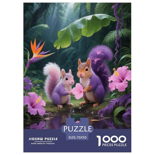 1000 Teile Eichhörnchen Junges Puzzle – Für Erwachsene, Herausforderndes Knobelspiel, Regenwaldblumen Puzzle, Wohnkultur, Geschenk Für Erwachsene 70x50cm/1000pcs 1000 Teile Eichhörnchen Junges Puzzle – Für Erwachsene, Herausforderndes Knobelspiel, Regenwaldblumen Puzzle, Wohnkultur, Geschenk Für Erwachsene 70x50cm/1000pcs von EMYXPAQM