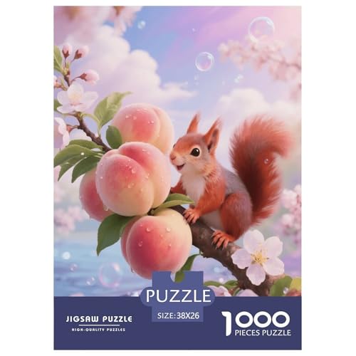 1000 Teile Eichhörnchen Puzzle – Für Erwachsene, Herausforderndes Knobelspiel, Pfirsich Puzzles, Wohnkultur, Geschenk Für Kinder 38x26cm/1000pcs 1000 Teile Eichhörnchen Puzzle – Für Erwachsene, Herausforderndes Knobelspiel, Pfirsich Puzzles, Wohnkultur, Geschenk Für Kinder 38x26cm/1000pcs von EMYXPAQM