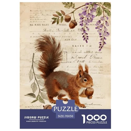 1000 Teile Eichhörnchen Puzzle Für Erwachsene Und Kinder Geschicklichkeitsspiel Eichhörnchen Glyzinien Puzzles Aus Karton Wohndekoration Geschenk Zu Weihnachten 70x50cm/1000pcs von EMYXPAQM