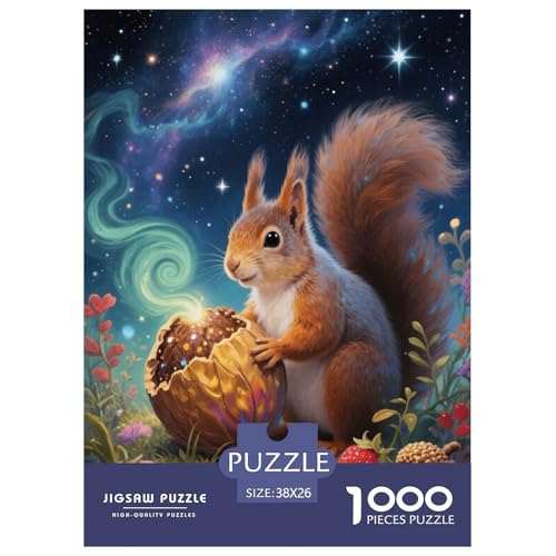 1000 Teile Eichhörnchen Puzzle Für Erwachsene Und Kinder Geschicklichkeitsspiel Eichhörnchen Nüsse Früchte Puzzles Aus Karton Wohndekoration Geschenk Für Erwachsene 38x26cm/1000pcs von EMYXPAQM