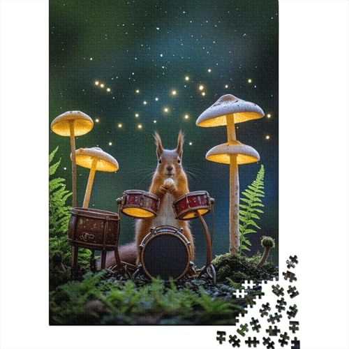 1000 Teile Eichhörnchen Puzzle Für Erwachsene Und Kinder Holzpuzzle Familien Spiel Eichhörnchen Trommeln Puzzles Wohndekoration Geschenk Zu Weihnachten 1000pcs (75x50cm) von EMYXPAQM