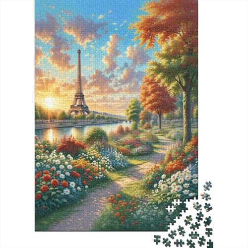 1000 Teile Eiffelturm Puzzle Für Erwachsene Und Kinder Holzpuzzle Puzzlespiel Kreativspiel Eiffelturm Garten Puzzles Wohndekoration Geschenk Für Erwachsene 1000pcs (75x50cm) von EMYXPAQM