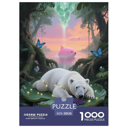 1000 Teile Eisbär Puzzle – Für Erwachsene, Herausforderndes Denkspiel, RainWald Puzzle, DekoRatteion, Geschenk Für Erwachsene 38x26cm/1000pcs von EMYXPAQM