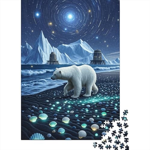 1000 Teile Eisbär Puzzle Für Erwachsene Und Kinder Holzpuzzle Familien Spiel Eisbär Muschel Puzzle Wohndekoration Geschenk Für Kinder 1000pcs (75x50cm) von EMYXPAQM