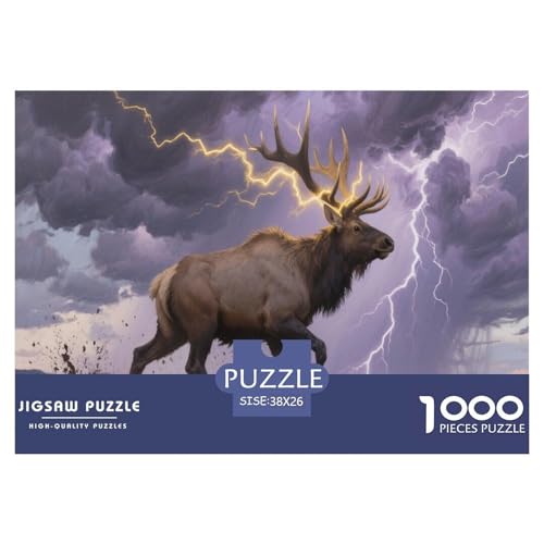 1000 Teile Elch Puzzle Für Erwachsene Und Kinder Familien Spiel Puzzles Aus Karton Wohndekoration Unique Gift 38x26cm/1000pcs von EMYXPAQM