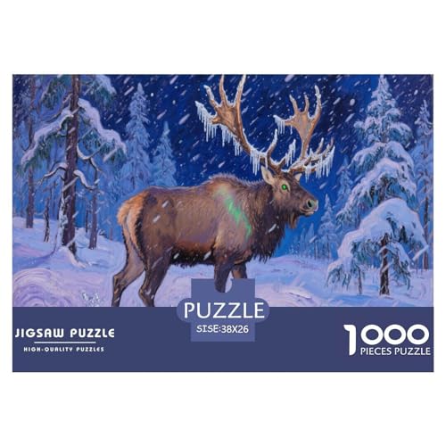 1000 Teile Elch Puzzle Für Erwachsene Und Kinder Geduldspiel Puzzles Aus Karton Wohndekoration Geschenk Zu Weihnachten 38x26cm/1000pcs 1000 Teile Elch Puzzle Für Erwachsene Und Kinder Geduldspiel Puzzles Aus Karton Wohndekoration Geschenk Zu Weihnachten 38x26cm/1000pcs von EMYXPAQM