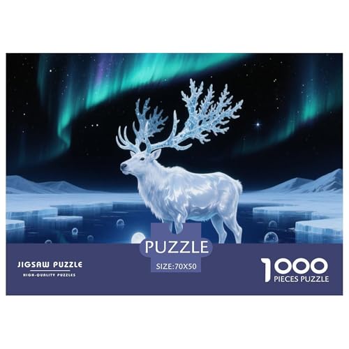 1000 Teile Elch Puzzle Für Erwachsene Und Kinder Pädagogisches Spiel Puzzle Aus Karton Wohndekoration Geschenkideen 70x50cm/1000pcs von EMYXPAQM