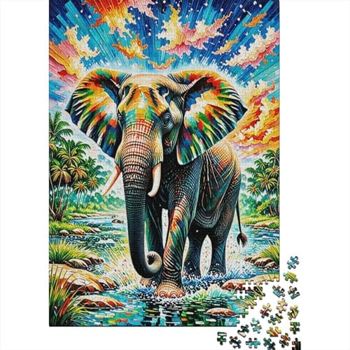 1000 Teile Elefant Puzzle Für Erwachsene Und Kinder Holzpuzzle Familien Spiel Dschungelelefant Puzzle Wohndekoration Geschenk Für Kinder 1000pcs (75x50cm) von EMYXPAQM