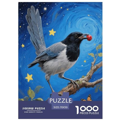 1000 Teile Elster Puzzle Für Erwachsene Und Kinder Geschicklichkeitsspiel Blaue Elster Nebel Puzzles Aus Karton Wohndekoration Geschenk Zu Weihnachten 70x50cm/1000pcs von EMYXPAQM
