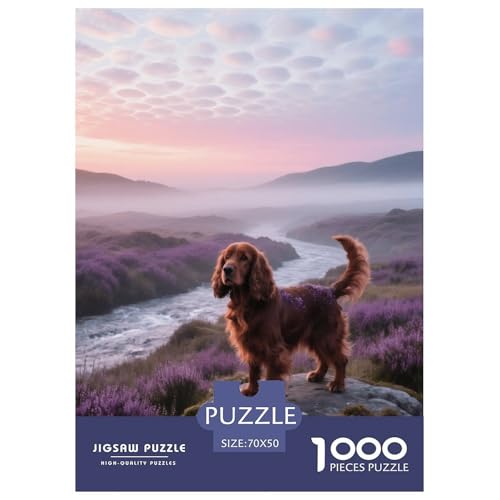 1000 Teile English Cocker Spaniel Puzzle – Für Erwachsene, Familienspaß & Lernspielzeug, Hund Blumenmeer Puzzle, Dekoration, Geschenk Für Kinder 70x50cm/1000pcs von EMYXPAQM