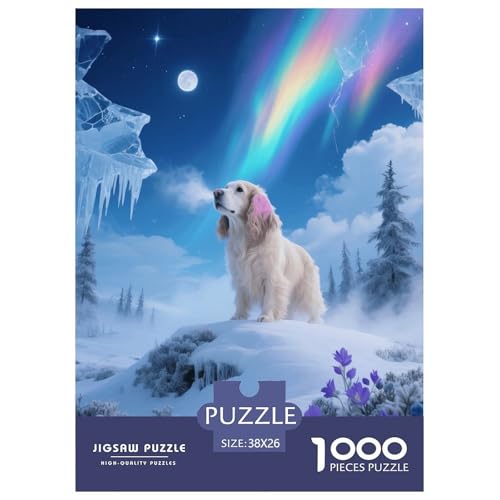 1000 Teile English Springer Spaniel Puzzle – Für Erwachsene, Familienspaß & Lernspielzeug, Hund Schneehügel Puzzles, Dekoration, Einzigartiges Geschenk 38x26cm/1000pcs von EMYXPAQM