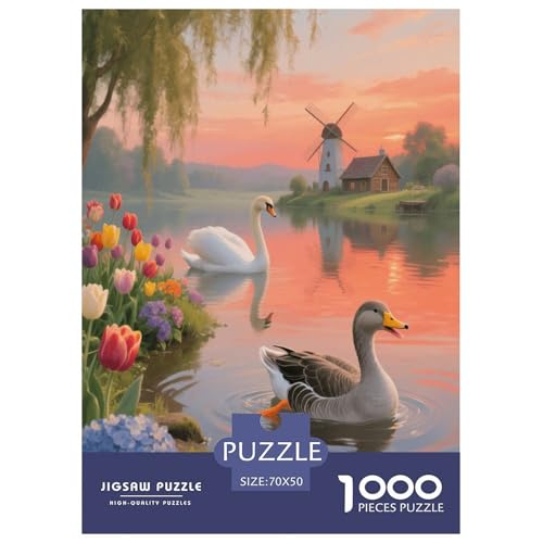1000 Teile Ente Puzzle – Für Erwachsene, Herausforderndes Knobelspiel, Schwan Puzzles, Wohnkultur, Geschenk Für Erwachsene 70x50cm/1000pcs 1000 Teile Ente Puzzle – Für Erwachsene, Herausforderndes Knobelspiel, Schwan Puzzles, Wohnkultur, Geschenk Für Erwachsene 70x50cm/1000pcs von EMYXPAQM