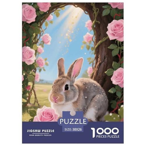 1000 Teile Eselhase Puzzle – Für Erwachsene, Herausforderndes Knobelspiel, Rosenbogen Puzzles, Wohnkultur, Einzigartiges Geschenk 38x26cm/1000pcs von EMYXPAQM