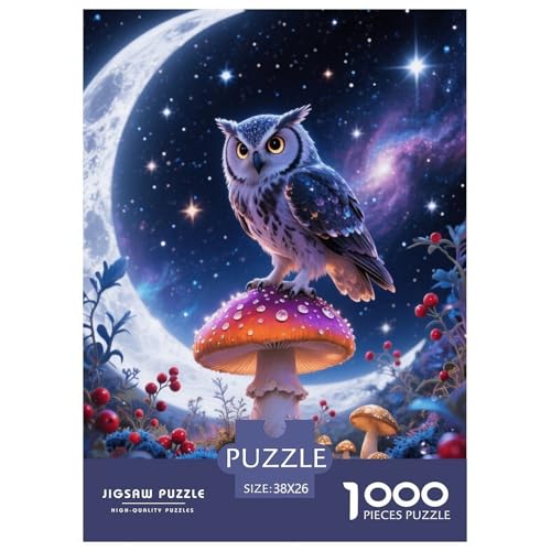 1000 Teile Eule Puzzle Für Erwachsene Und Kinder Geschicklichkeitsspiel Eule Glitzernder Nebel Puzzles Aus Karton Wohndekoration Geschenk Zum Geburtstag 38x26cm/1000pcs von EMYXPAQM