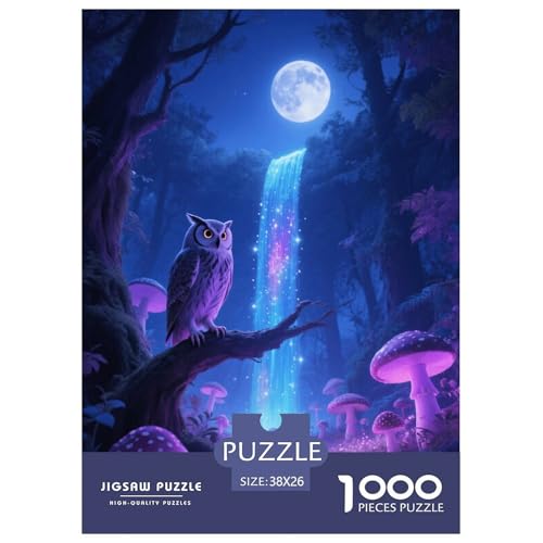1000 Teile Eule Puzzle Für Erwachsene Und Kinder Geschicklichkeitsspiel Eule Traumwald Puzzles Aus Karton Wohndekoration Geschenkideen 38x26cm/1000pcs von EMYXPAQM