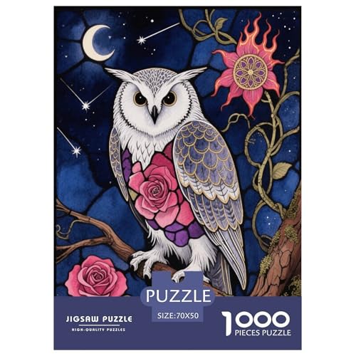 1000 Teile Eule Puzzle Für Erwachsene Und Kinder Geschicklichkeitsspiel EulenRose Puzzles Aus Karton Wohndekoration Geschenk Für Kinder 70x50cm/1000pcs von EMYXPAQM