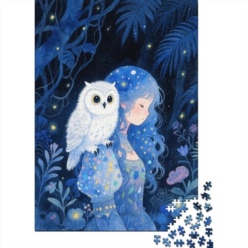 1000 Teile Eule Puzzle Für Erwachsene Und Kinder Holzpuzzle Familien Spiel Eulenmädchen Puzzle Wohndekoration Geschenk Zu Weihnachten 1000pcs (75x50cm) von EMYXPAQM