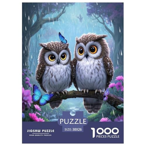 1000 Teile Eules Puzzle Für Erwachsene Und Kinder Geschicklichkeitsspiel Zwei süße Eulen Puzzle Aus Karton Wohndekoration Geschenk Für Erwachsene 38x26cm/1000pcs von EMYXPAQM