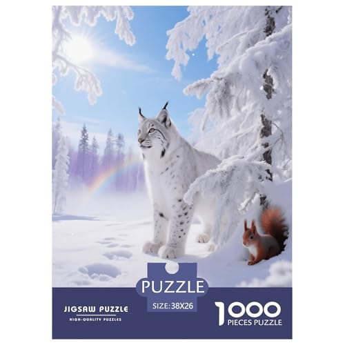1000 Teile Eurasischer Luchs Puzzle – Für Erwachsene, Anspruchsvolles Spiel, Eichhörnchen Puzzles, DekoRatteion, Geschenk Zum Geburtstag 38x26cm/1000pcs von EMYXPAQM