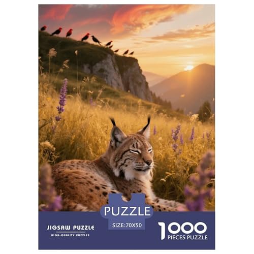 1000 Teile Eurasischer Luchs Puzzle – Für Erwachsene, Anspruchsvolles Spiel, Valley Wiese Puzzles, Wohnkultur, Geschenkideen 70x50cm/1000pcs 1000 Teile Eurasischer Luchs Puzzle – Für Erwachsene, Anspruchsvolles Spiel, Valley Wiese Puzzles, Wohnkultur, Geschenkideen 70x50cm/1000pcs von EMYXPAQM